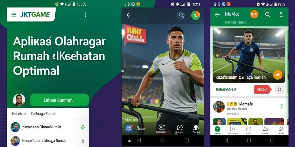 Antarmuka JKTGAME yang user-friendly untuk olahraga di rumah.