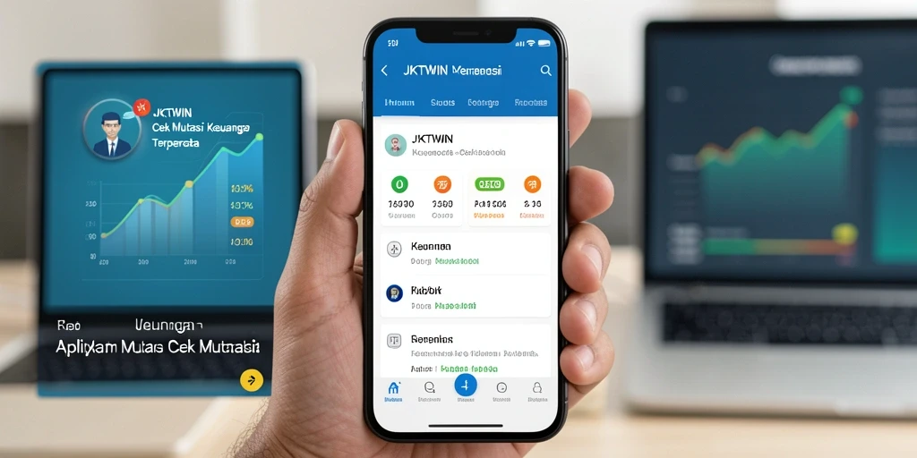 Tampilan antarmuka aplikasi JKTWIN untuk cek mutasi yang sederhana dan informatif.