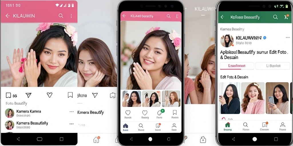 Antarmuka KILAUWIN yang user-friendly dengan fitur Kamera Beautify.