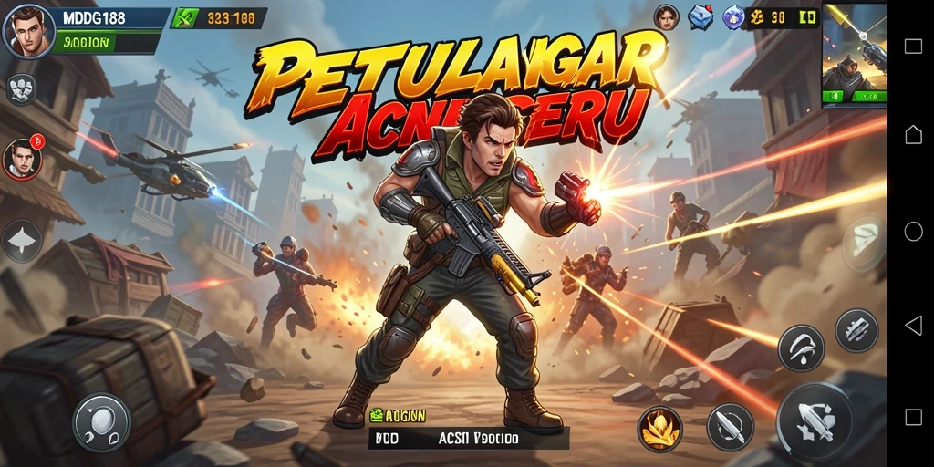 Tampilan antarmuka MDG188 dengan aksi mendebarkan dalam pertempuran.