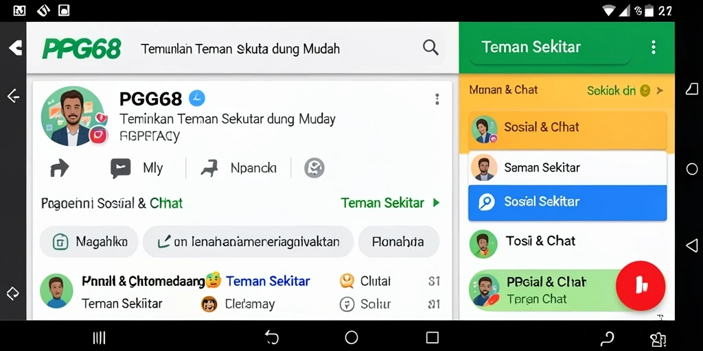 Antarmuka PGG68 menampilkan pilihan pencarian teman yang menarik.