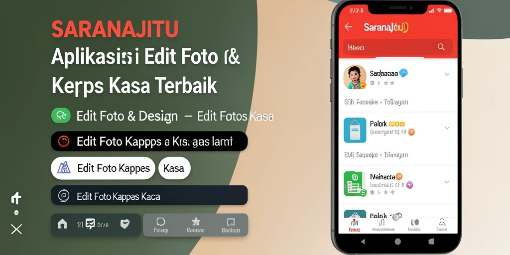 Antarmuka ramah pengguna SARANAJITU untuk Edit Foto Kertas Kaca.