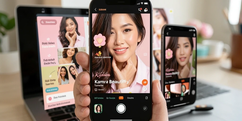 Antarmuka pengguna SOBATGAMING dengan fitur Kamera Beautify yang menarik.