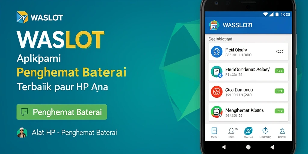Tangkapan layar utama WASLOT menunjukkan antarmuka pengguna yang intuitif dan fitur penghemat baterai.