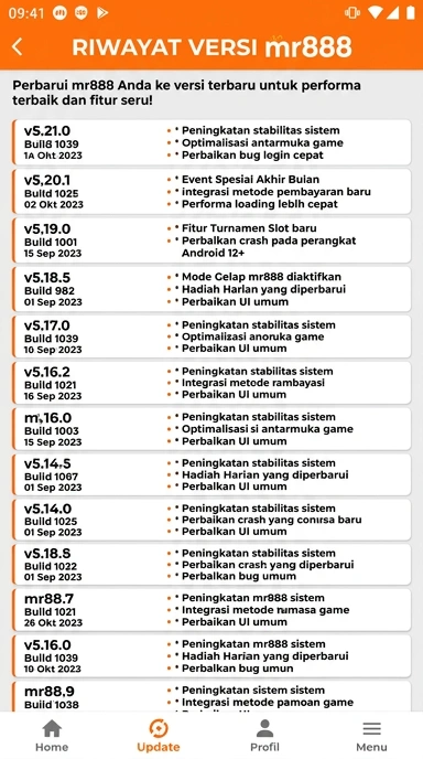 Riwayat Versi Aplikasi mr888 untuk Pengguna Android